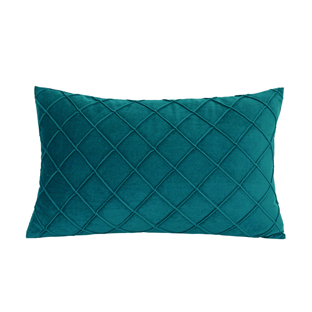 12''x20'' rectangular quilted velvet lumbar support throw pillow | 6 colors soft & stylish diamond stitch design | modern couch, bed & lumbar accent | insert included