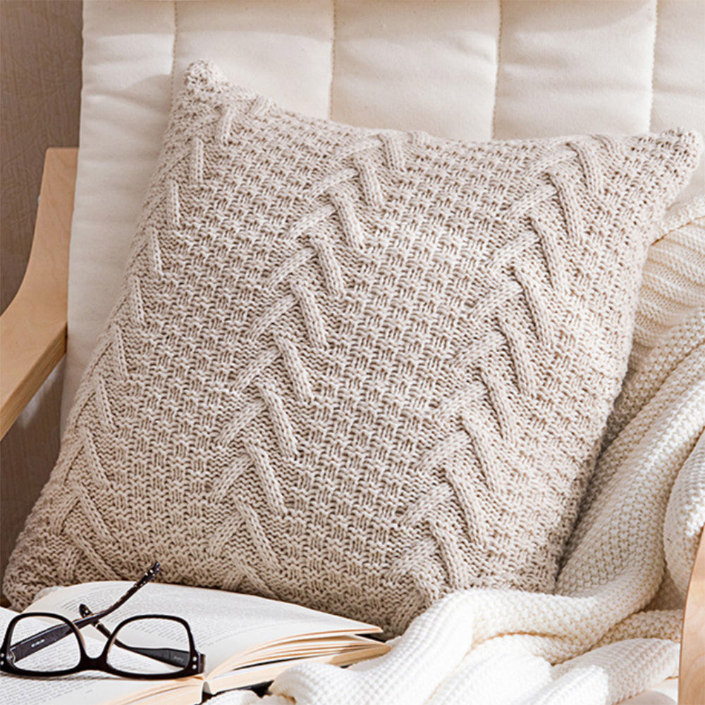Knitted Cozy Home Decoration Throw Pillow (With or Without 450g Insert) 18"x18"