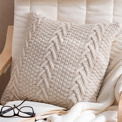 Knitted Cozy Home Decoration Throw Pillow (With or Without 450g Insert) 18"x18"