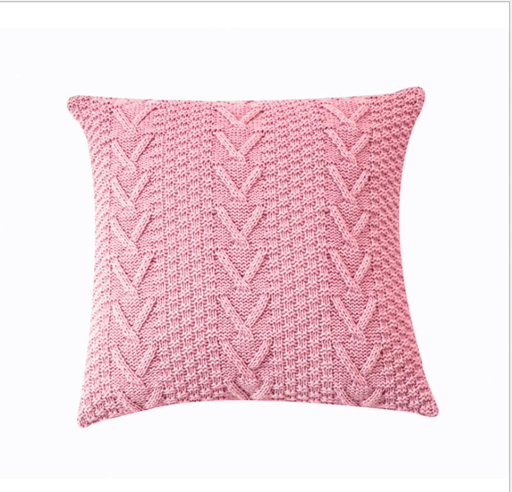 Knitted Cozy Home Decoration Throw Pillow (With or Without 450g Insert) 18"x18"