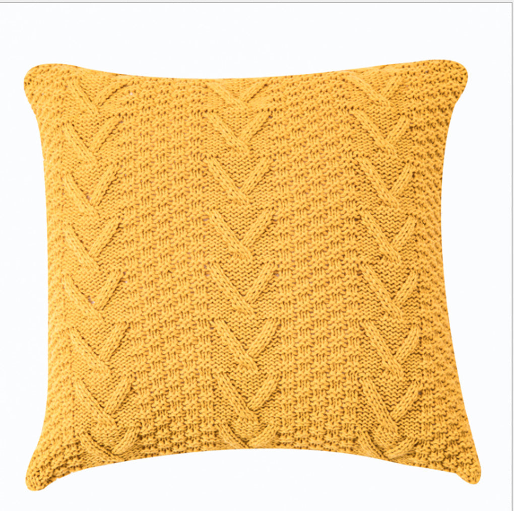 Knitted Cozy Home Decoration Throw Pillow (With or Without 450g Insert) 18"x18"