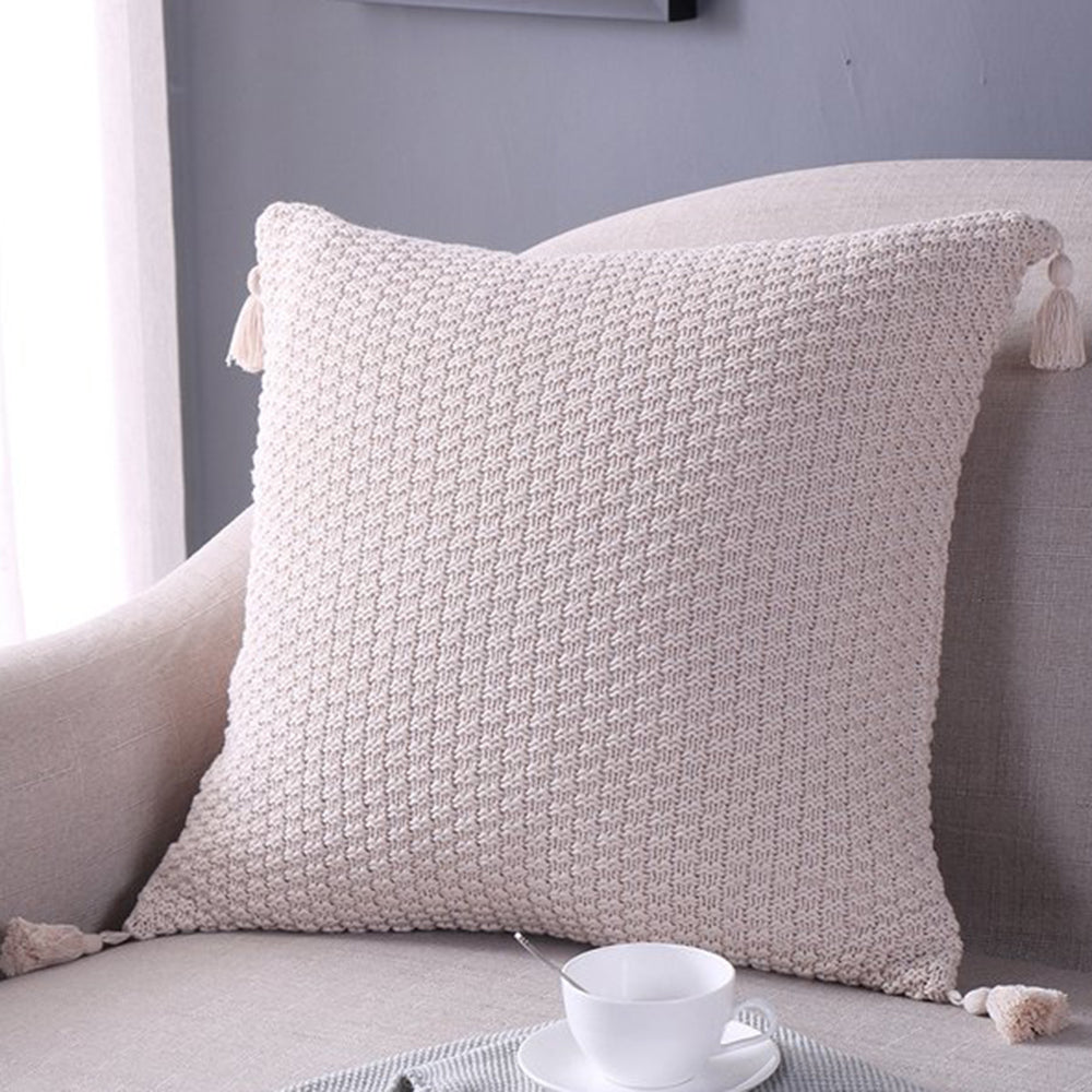 Knitted Cozy Home Decoration Throw Pillow (With or Without 450g Insert) 18"x18"