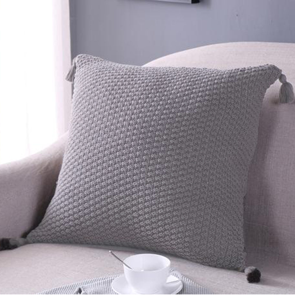 Knitted Cozy Home Decoration Throw Pillow (With or Without 450g Insert) 18"x18"