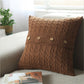 Cable knit throw pillow cover with 3 buttons closure, cover only size 18"x18"