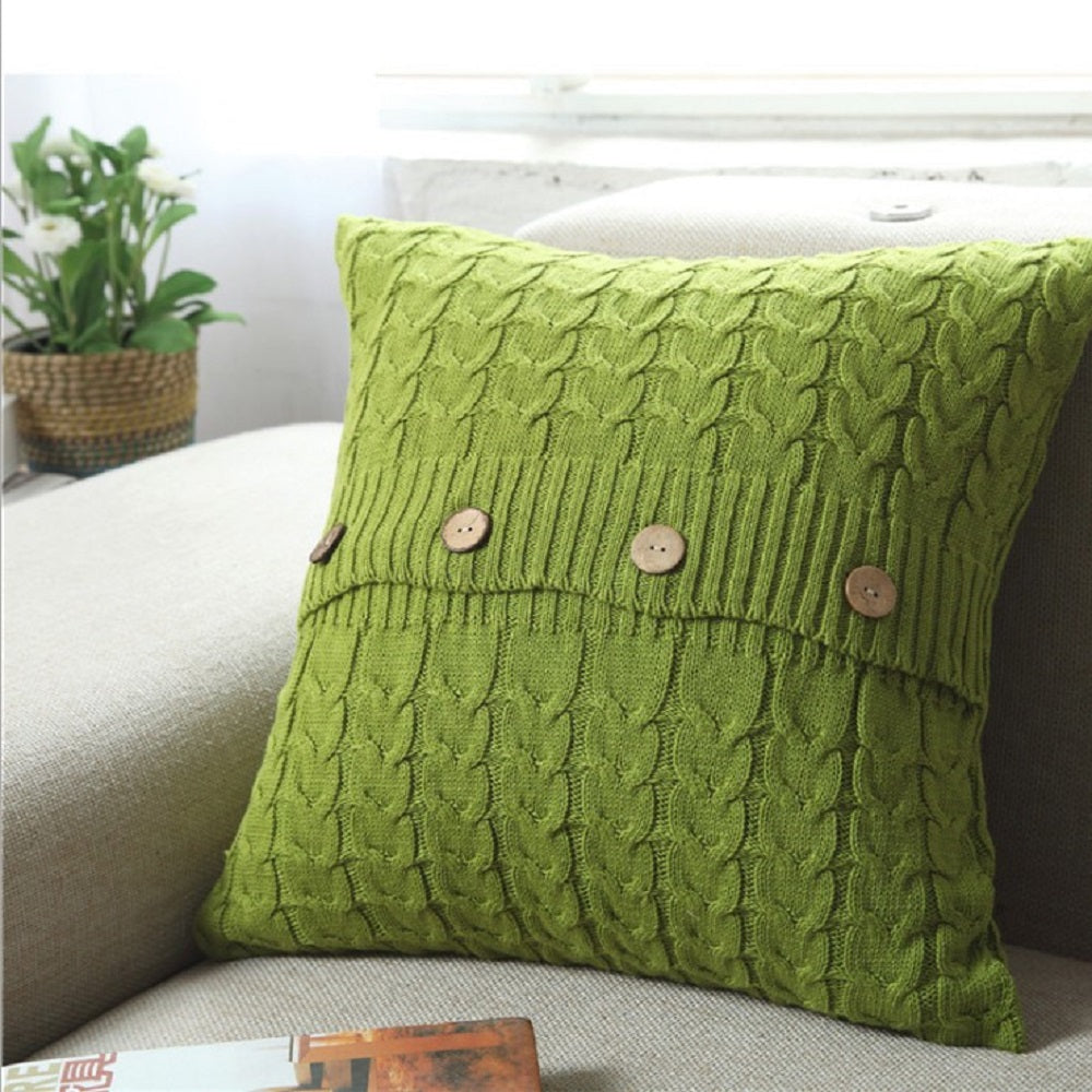 Knitted Cozy Home Decoration Throw Pillow (With or Without 450g Insert) 18"x18"