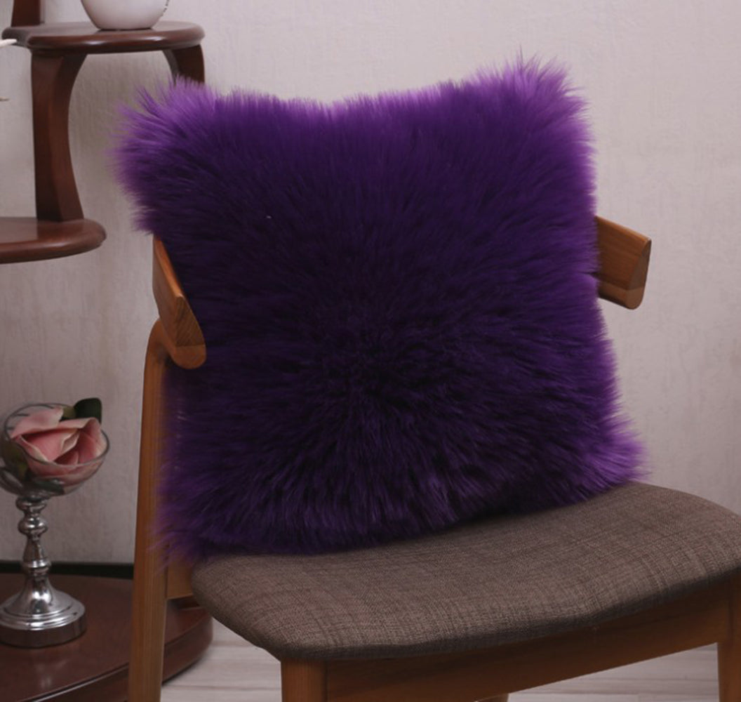 Pack of 1 Furry fur (front) Faux (back) pillow (With or Without Insert) sizes and colors options