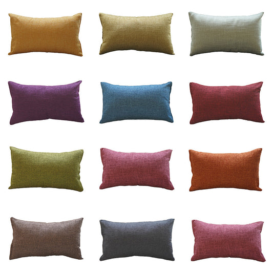 Set of 2 throw pillow covers OR full set with inserts 12x20 inch lumbar support decorative throw pillow sets