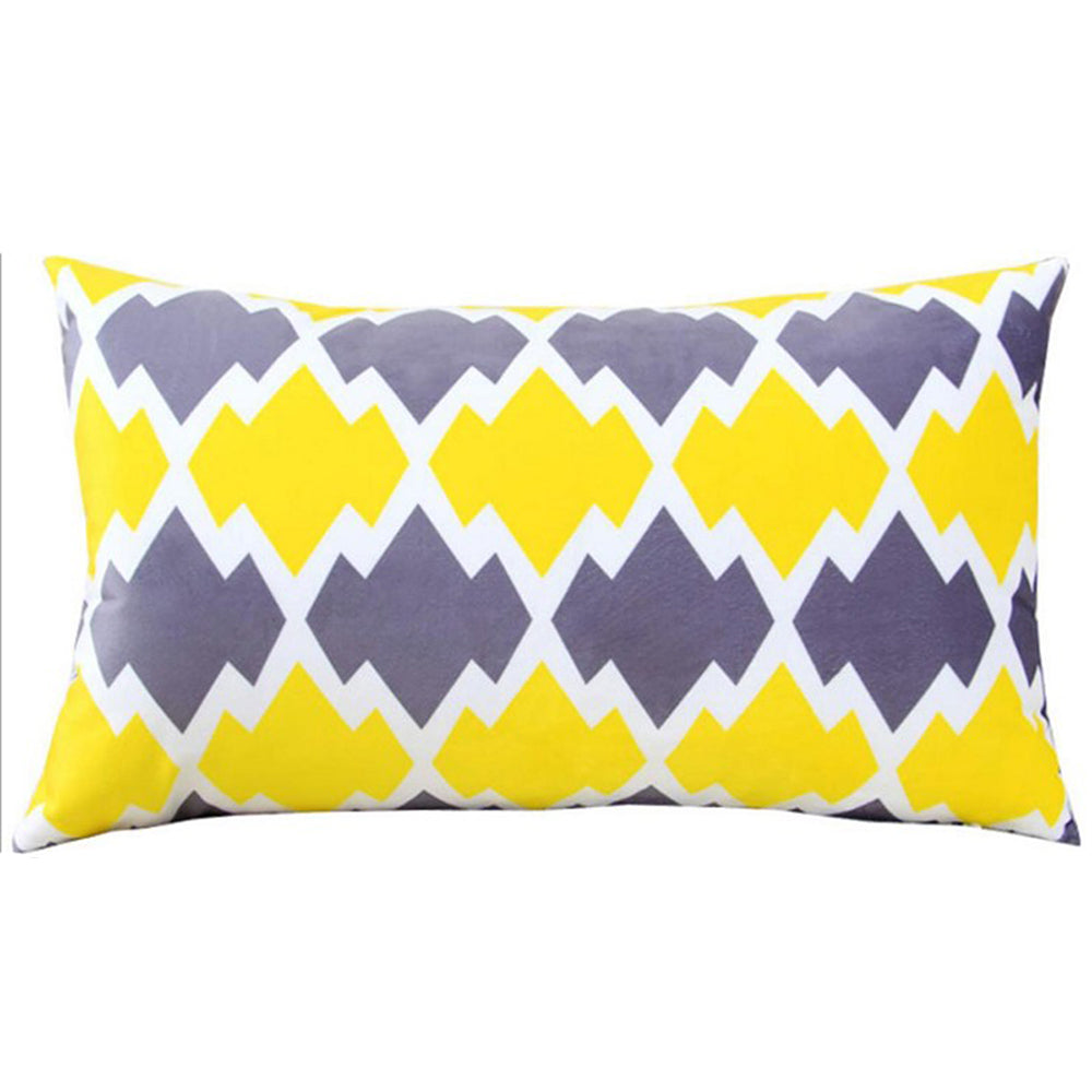 Geometric Polyester Blend Lumbar Throw Pillow (With/ Without Insert) size 12"x20"