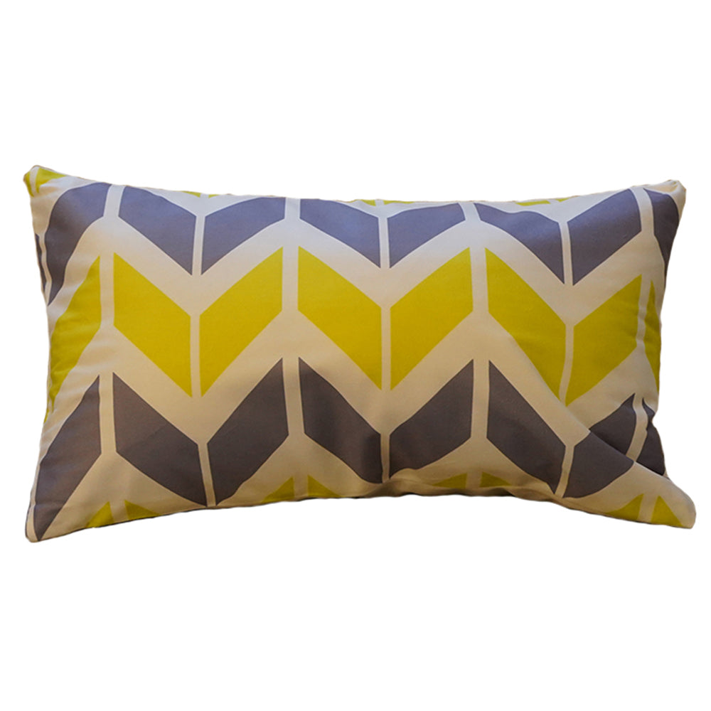 Geometric Polyester Blend Lumbar Throw Pillow (With/ Without Insert) size 12"x20"