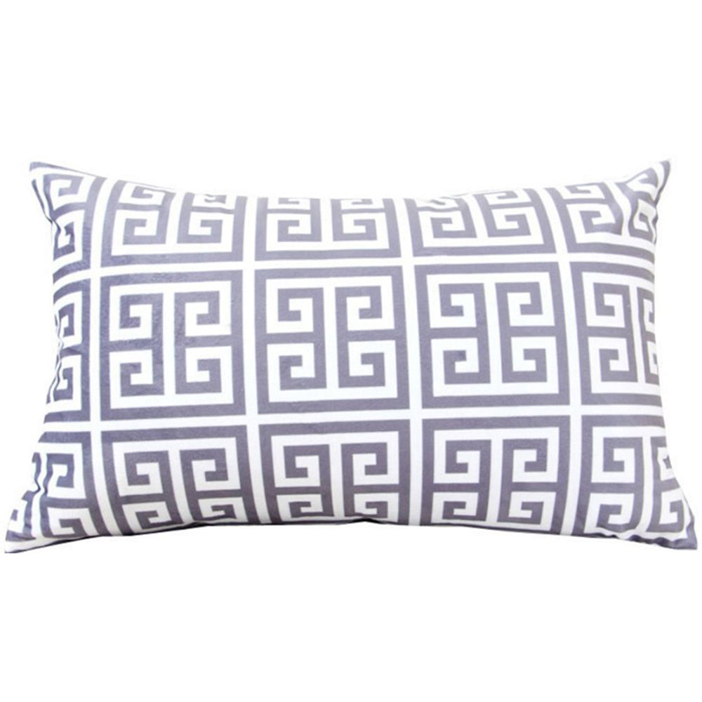 Geometric Polyester Blend Lumbar Throw Pillow (With/ Without Insert) size 12"x20"