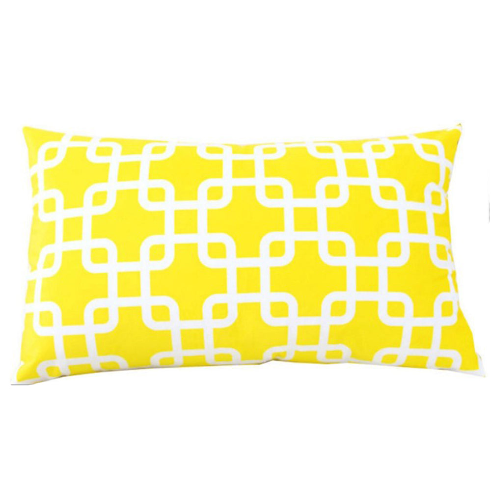 Geometric Polyester Blend Lumbar Throw Pillow (With/ Without Insert) size 12"x20"