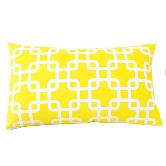 Geometric Polyester Blend Lumbar Throw Pillow (With/ Without Insert) size 12"x20"