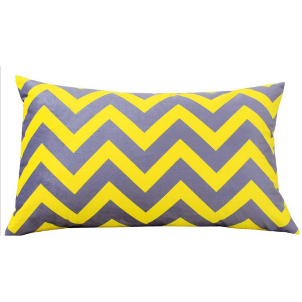 Geometric Polyester Blend Lumbar Throw Pillow (With/ Without Insert) size 12"x20"