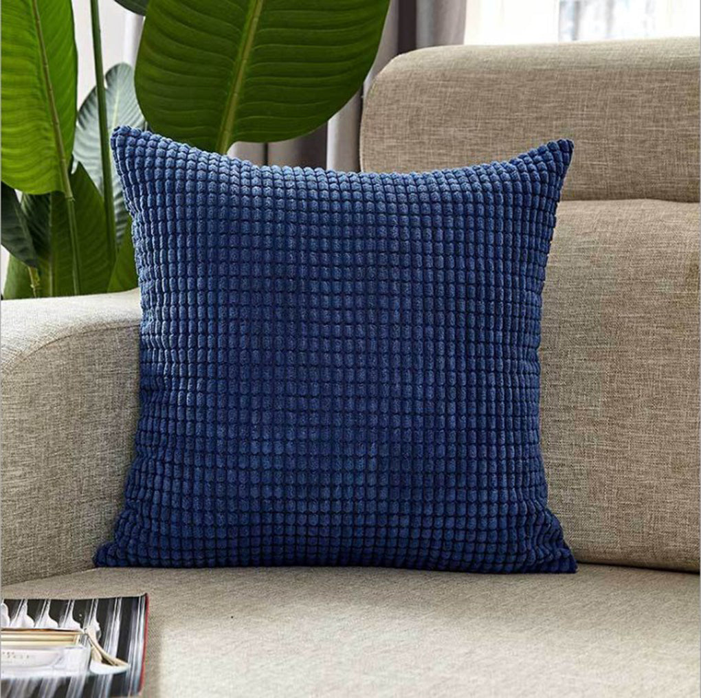 Set of 2 navy polyester-blend throw pillows with inserts 20x20 inch