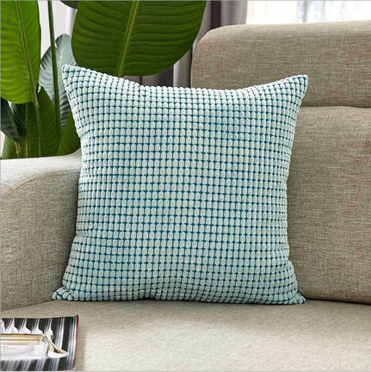Set of 2 light blue polyester-blend throw pillows covers and inserts 22x22 inch