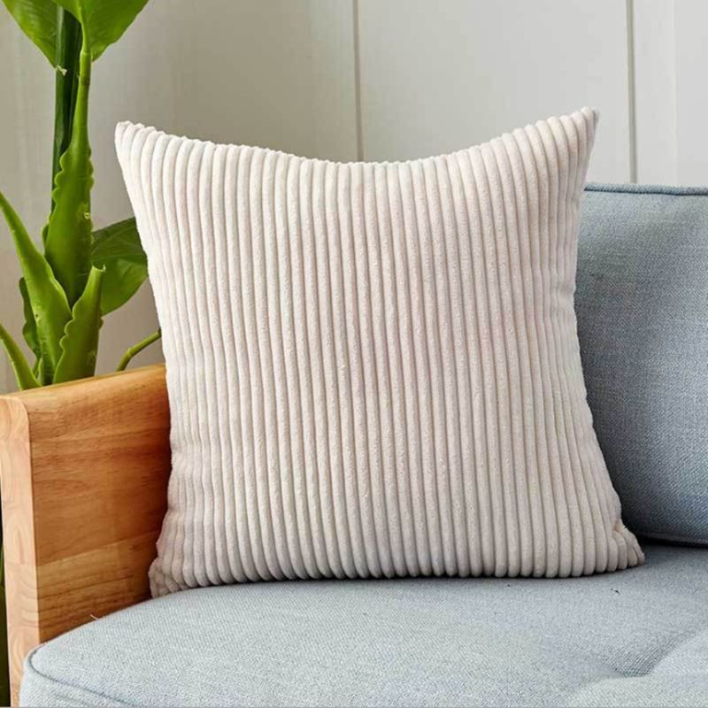 18''x18'' corduroy stripe throw pillow | 10 colors soft textured wide wale design | cozy modern accent | insert included