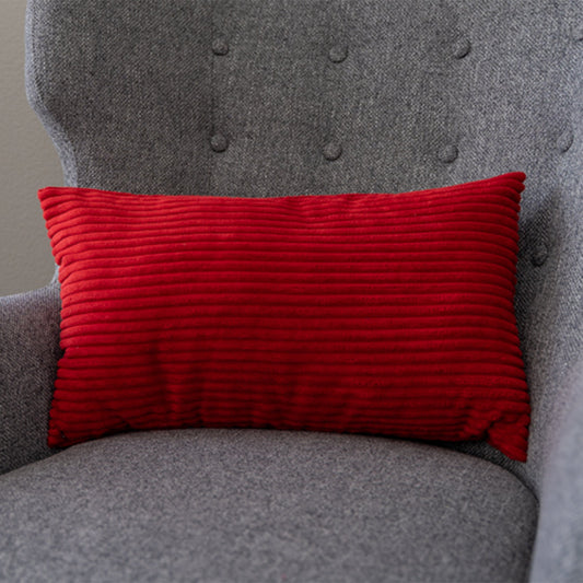12''x20'' corduroy stripe  lumbar support throw pillow | 10 colors soft textured wide wale design | cozy lumbar & accent pillow | insert included