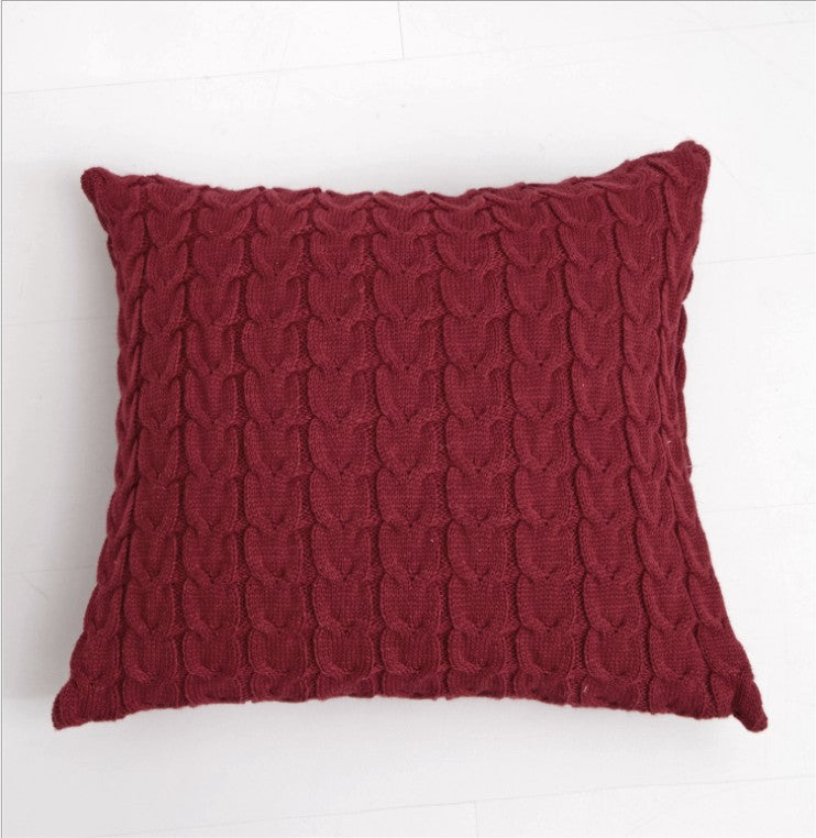 Knitted Cozy Home Decoration Throw Pillow (With or Without 450g Insert) 18"x18"