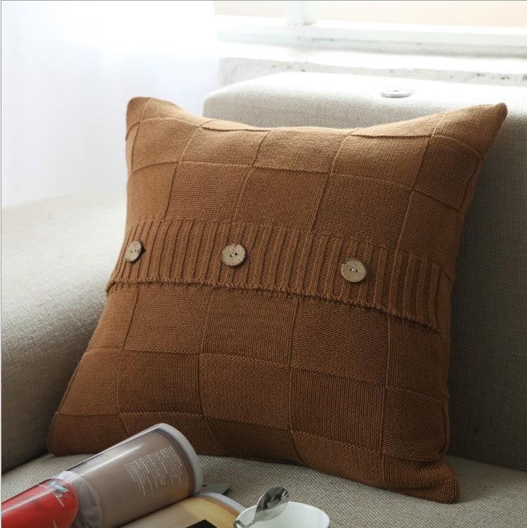 Knitted Cozy Home Decoration Throw Pillow (With or Without 450g Insert) 18"x18"