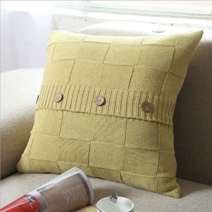 Knitted Cozy Home Decoration Throw Pillow (With or Without 450g Insert) 18"x18"