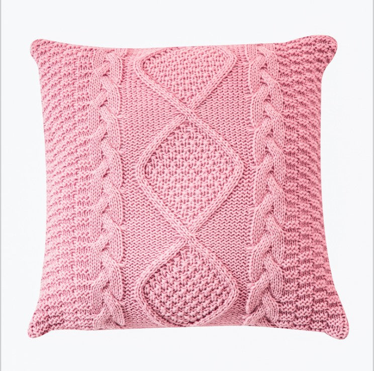 Knitted Cozy Home Decoration Throw Pillow (With or Without 450g Insert) 18"x18"