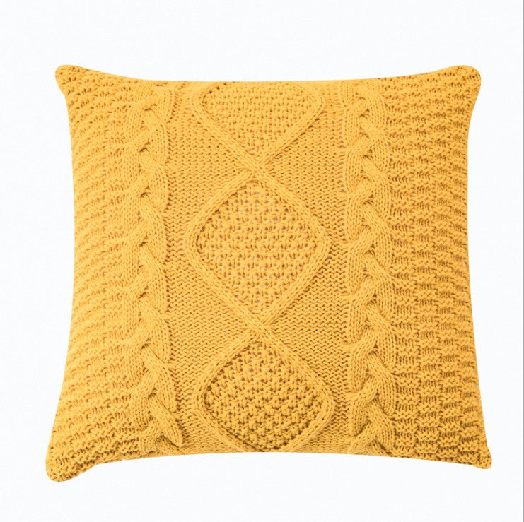 Knitted Cozy Home Decoration Throw Pillow (With or Without 450g Insert) 18"x18"