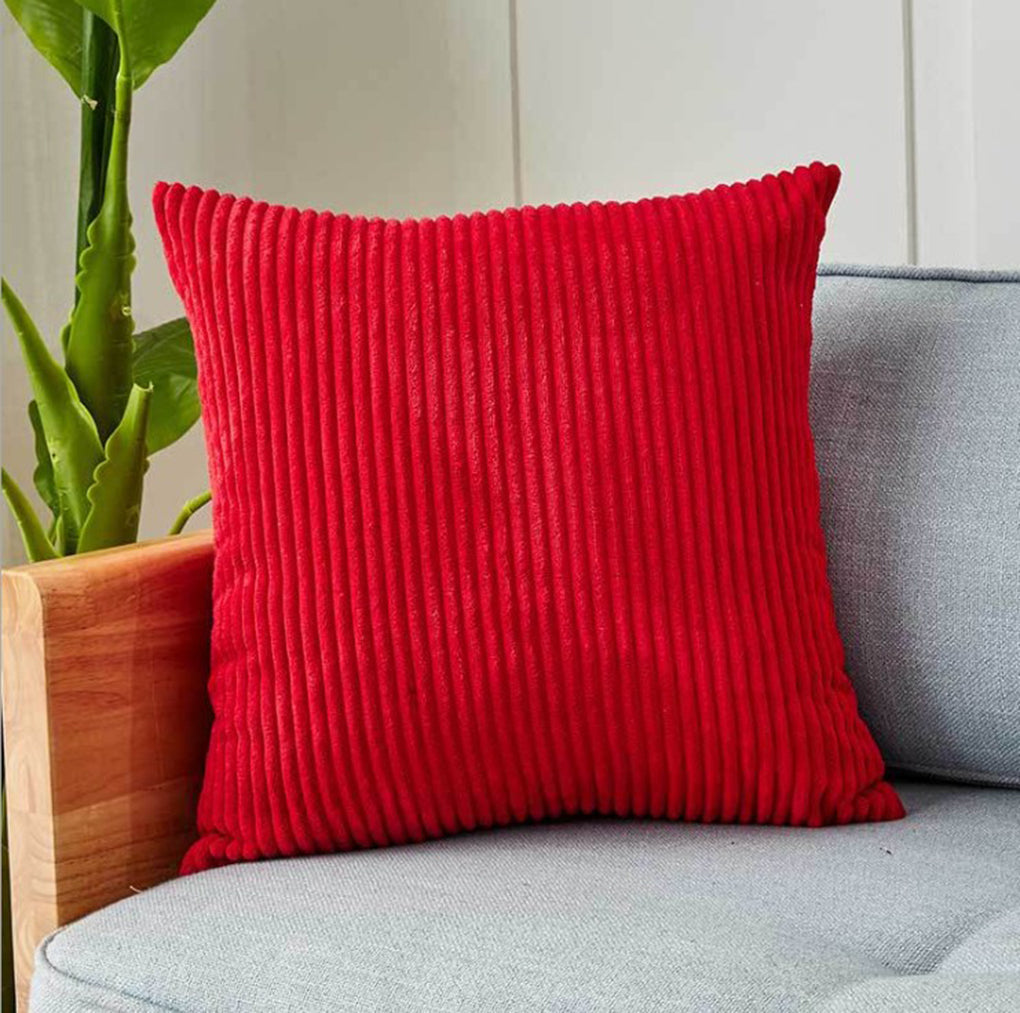 20''x20'' corduroy stripe throw pillow | 10 colors  soft textured wide wale design | cozy modern accent | insert included