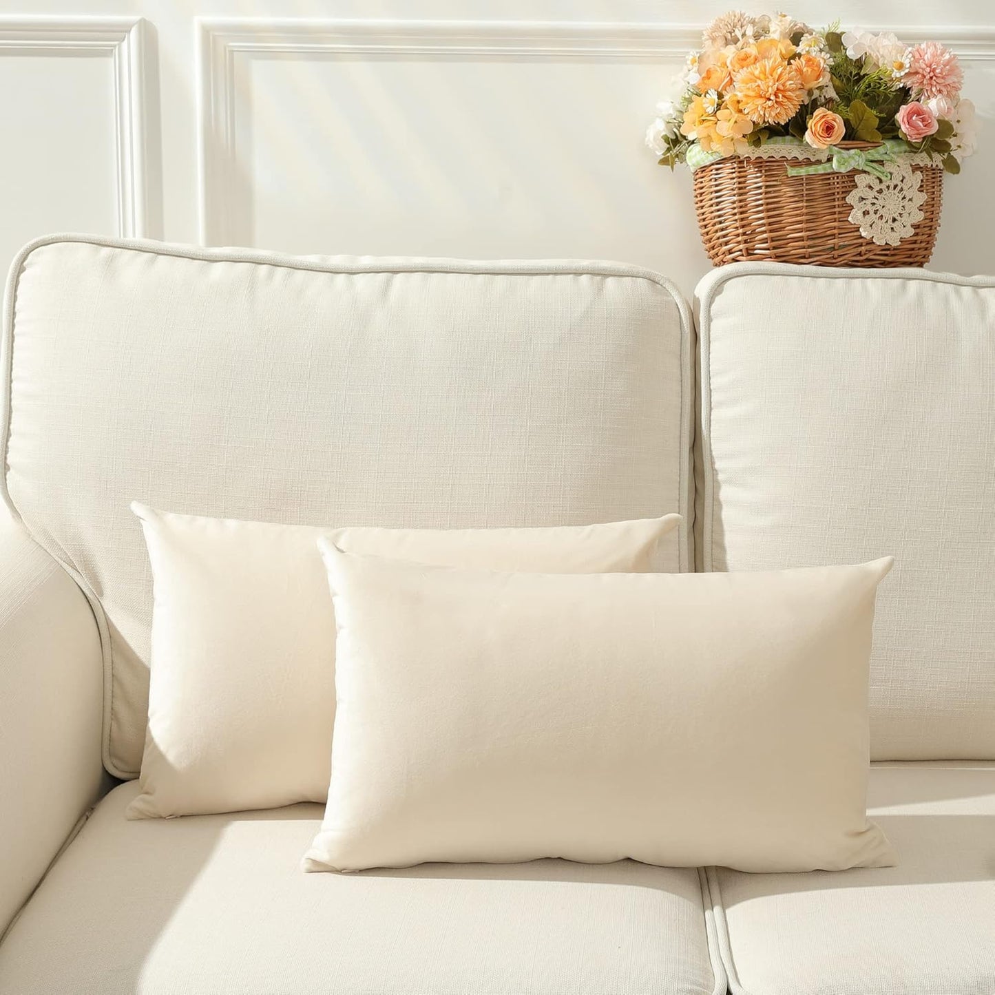 12"x20" luxury velvet lumbar support throw pillow | 7 vibrant colors |330g  insert included