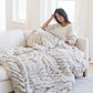 DOUBLE RUCHED FAUX FUR XL THROW BLANKETS