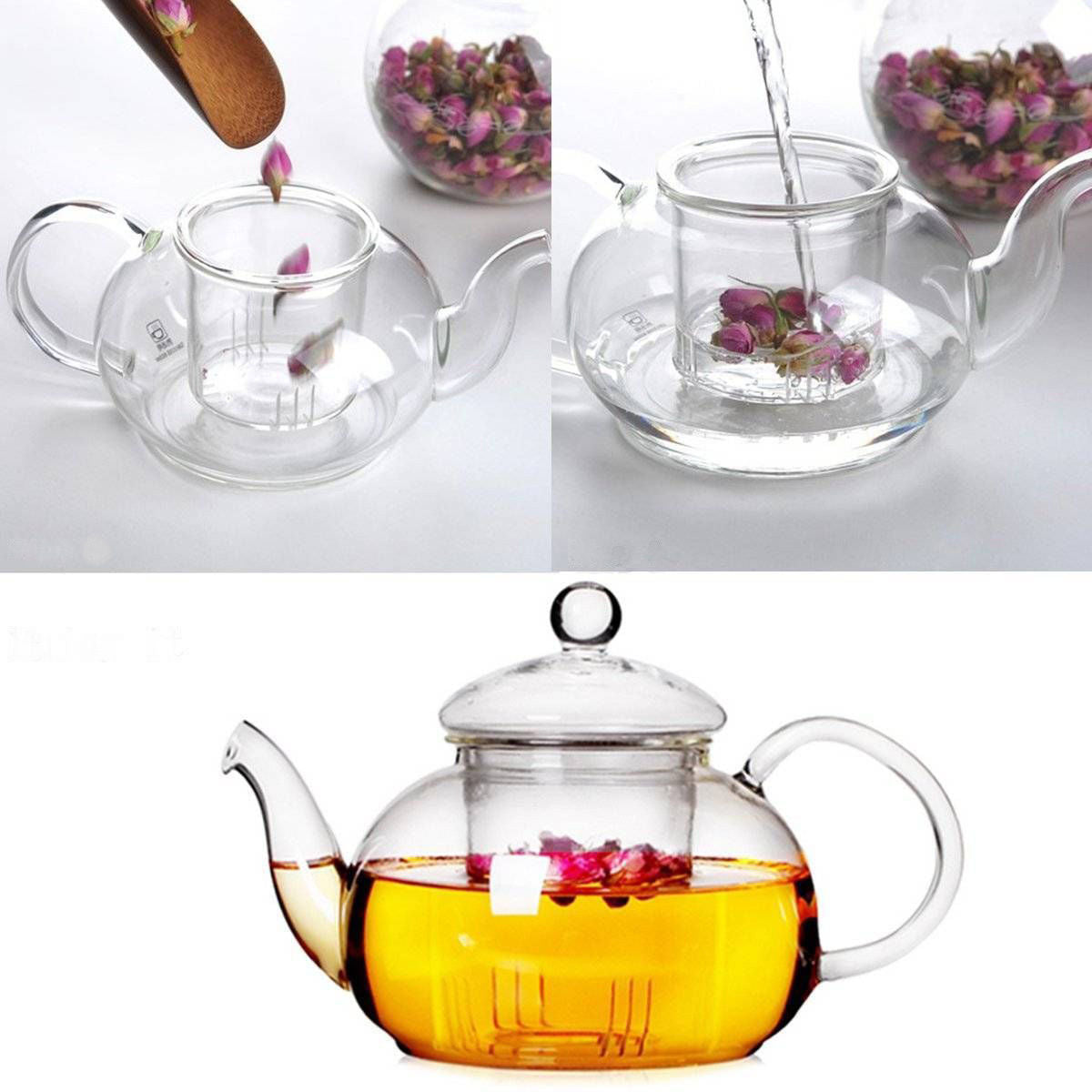 [800ML glass] 800ml teapot with glass infusier