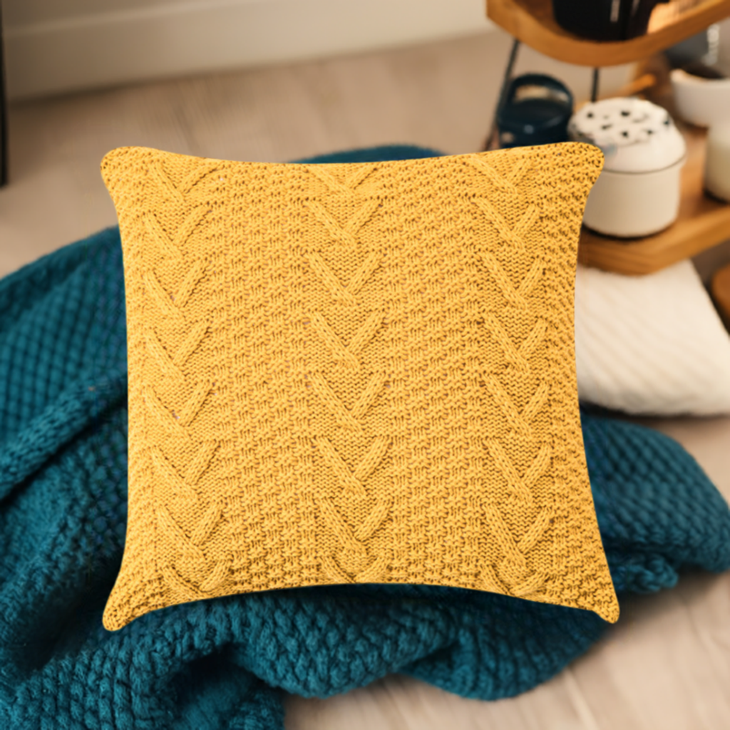 Knitted Cozy Home Decoration Throw Pillow (With or Without 450g Insert) 18"x18"