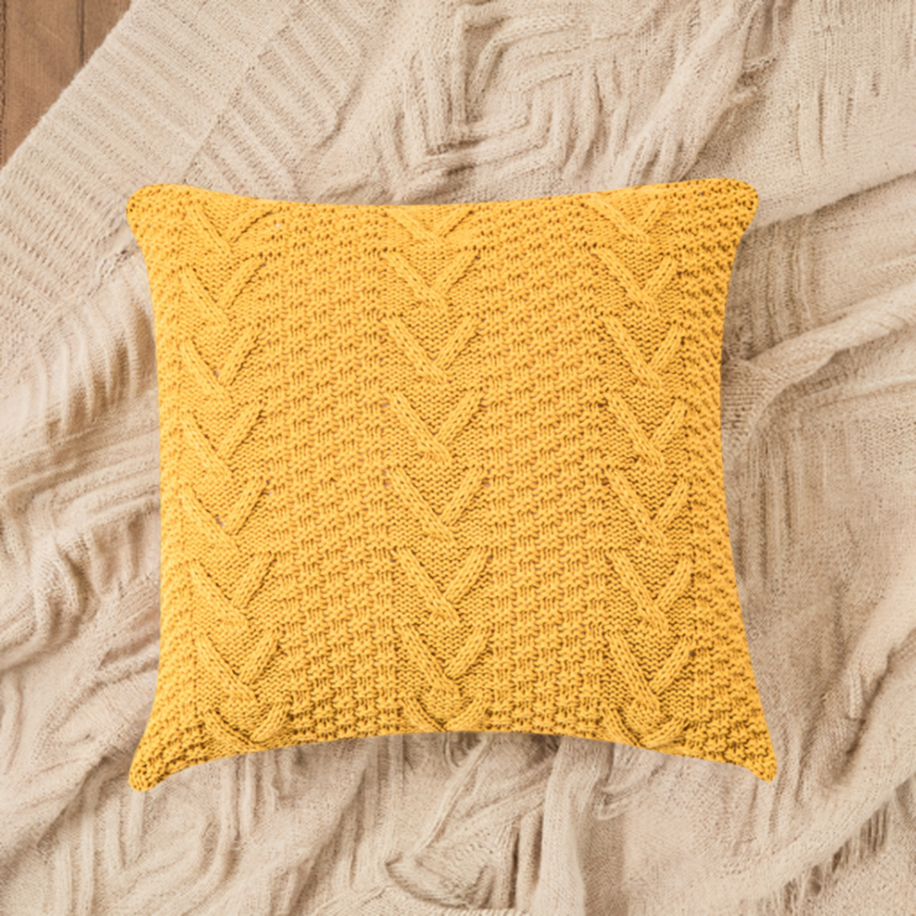 Knitted Cozy Home Decoration Throw Pillow (With or Without 450g Insert) 18"x18"