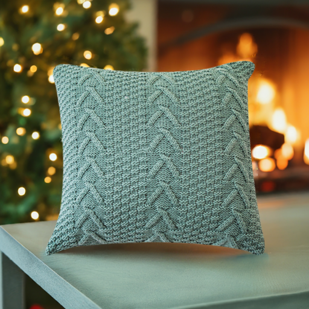 Knitted Cozy Home Decoration Throw Pillow (With or Without 450g Insert) 18"x18"