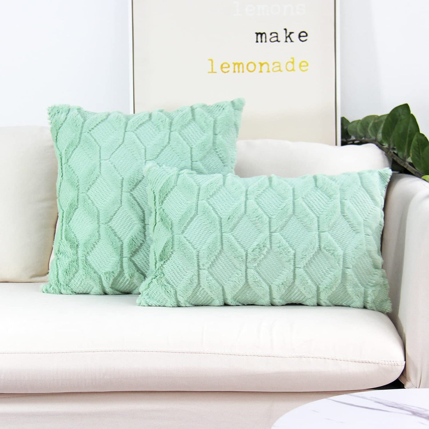 Pack of 2 One 18"x18" with a matching color of one 12"x20" Square and rectangle combo set throw pillow covers with inserts