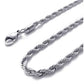 [SB06-16''] 2.4mm 16"-36" silver stainless steel rope necklace chain code:sb06 tx local seller