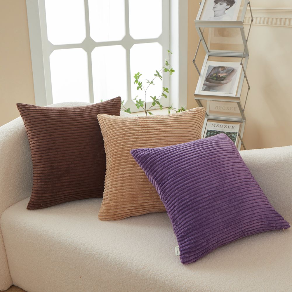 Set of 2  Stripe Throw Pillow (With/Without 450g Inserts) 7 colors options size 18"x18"