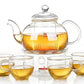 Teapot with infuser + warmer and 4 cups