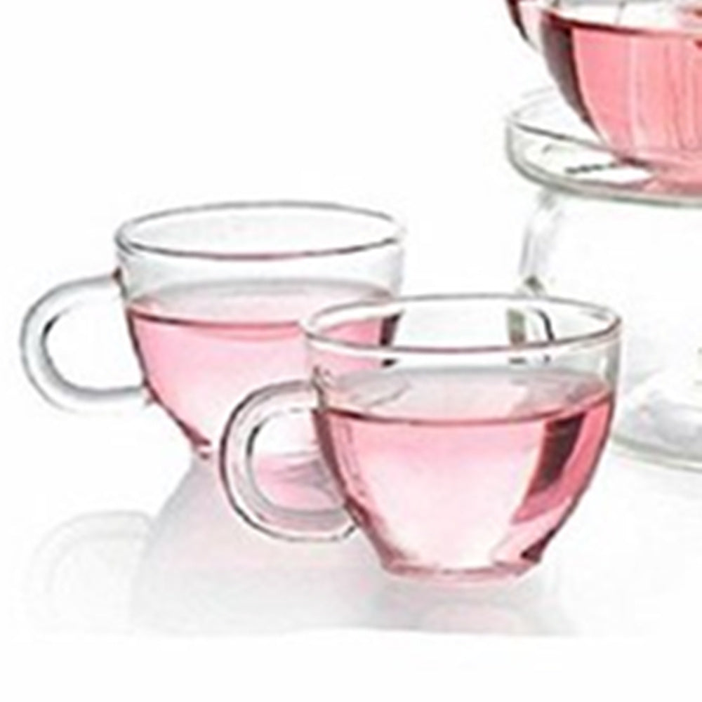 Teapot with infuser + warmer and 4 cups