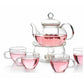Teapot with infuser + warmer and 4 cups