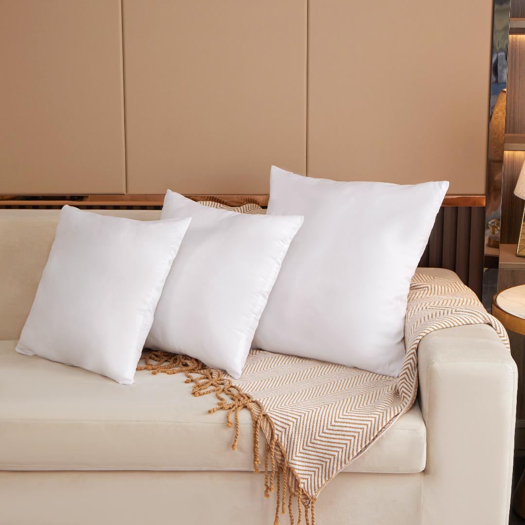 4pcs Throw Pillow Inserts, Square Cushion Inner Soft Fluffy Plump Stuffer Cushion Pillow Core White Pillow Inserts Christmas Decor Halloween Decor Bed Sofa Home Decor