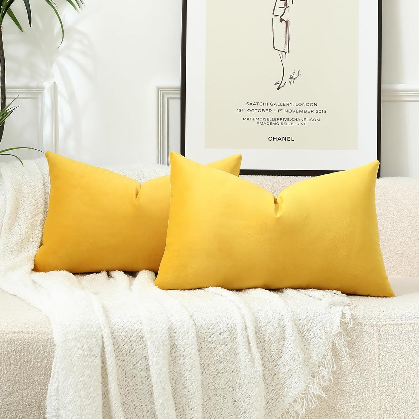 12"x20" luxury velvet lumbar support throw pillow | 7 vibrant colors |330g  insert included