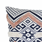 Handcrafted Square Jacquard Cotton Accent Throw Pillow, Geometric Tribal Pattern, White, Black, Beige