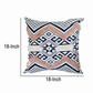 Handcrafted Square Jacquard Cotton Accent Throw Pillow, Geometric Tribal Pattern, White, Black, Beige