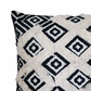 Handcrafted Square Jacquard Cotton Accent Throw Pillow, Geometric Tribal Pattern, White, Black, Beige